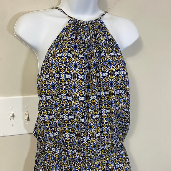 Tommy Bahama Lightweight Halter Sundress Geo Medallion Print Pockets Sz S - Picture 2 of 11